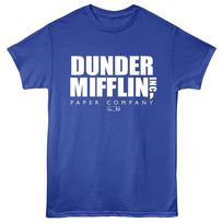 The Office Dunder Mifflin Logo Men's T Shirt 4XL blue