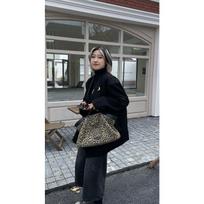 Lazy and relaxed leopard print bag, high-texture concubine velvet matte cowhide tote bag, women's versatile commuting large capacity 38×26×13cm gray