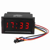 4,5-30V Vandeniui atsparus Dulkėms atsparus Automobilinis Elektroninis Laikrodis LED Skaitmeninis Ekranas (Raudona) gray