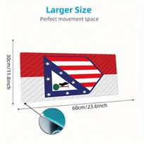 Atletico Madrid Mouse Pad, Large Gaming Desk Mat, Non-slip XXL Mousepad for Laptop & Tablet, Mini PC Playmat with Stitched Edges 30cmx60cm(11.8x23.6inch) red