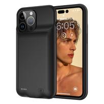 7000mAh baterijos dėklas, skirtas iPhone 15 Pro, įkraunamas išorinis maitinimo blokas, telefono dėklas - Juodas mėlyna