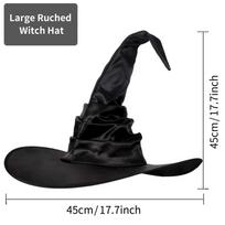 1 vnt Helovino lankstymo raganos burtininkas juoda skrybėlė vakarėlis Cosplay kostiumas galvos apdangalas Velnio kepurė rekvizitai dekoravimo reikmenys suaugusiems vyrams vyrams black