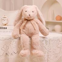 Lop-eared rabbit doll doll bow little white rabbit plush toy children sleep with long-eared rabbit sleeping throw pillow gift 30cm beige