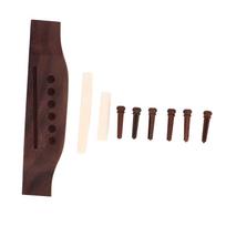 Acoustic Guitar Bridge Parts Replacement Accessories Rosewood Pins Bone Nut Saddle Set white