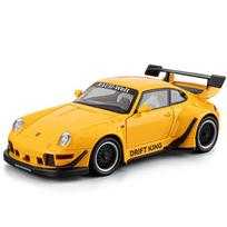 1/22 Porsche 993 RWB 911 Supercar Alloy Model Car Toy Diecasts Metal Casting Sound and Light Car Toys for Children Vehicle geltona