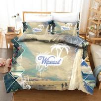 Summer Surf Seaside Bedding Set Vacation Blue Ocean Comforter Duvet Cover Set For Adults King Queen Size 3D Quilt Bed Set Linen EU Single(135*200cm)3pcs beige