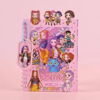 1/4psc K-POP Demon Hunters 3-in-1 Coil Notebook Stickers DIY Journal Material Phone Case Decor Stickers Stationery High Quality Gift for Fans brown