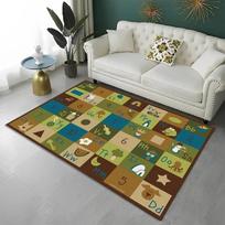 Vaikų žaidimų kilimėliai grindims Dideli kilimai Žaidimų rinkinys ABC Skaičiai Gyvūnai Švietimo zona Kilimėliai Neslystantis minkštas kilimėlis 40X60CM yellow