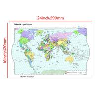 Prancūzijos žemėlapių serija Pasaulio žemėlapis - Politinio pasiskirstymo žemėlapis, Turizmo įrankiai, Geografijos mokymo priemonė, Sieniniai lipdukai white