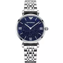 ARMANI Woman AR11091 kvarcinis analoginis laikrodis 32 mm sidabrinis nerūdijančio plieno tinklelis