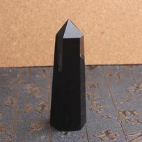 Obsidian 100 Natural Black Quartz Crystal Stone Point Healing Hexagonal Wand 5-6cm black
