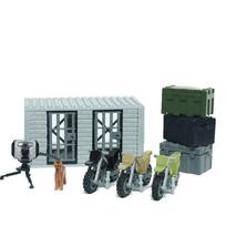 WW2 Military Base Moc Sentinel Tower Watchtower Prison Cage Building Model Military Toy Arms Building Block DIY Boy Kid Gift gray