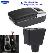 For Renault Logan 2 Armrest Box For Dacia Logan 2 dokker Renault Sandero 2 Car Armrest Storage Box Interior Retrofit Accessories A black line No USB black
