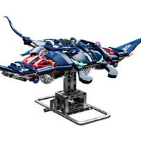 966PCS Mechanical Manta Ray Building Blocks Movable Joints Animal Model Bricks Desktop Decoration Toys For Kids Holiday Gifts black