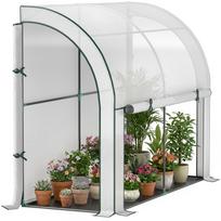 Wall-Mounted Greenhouse, Accessible Plant House, Plastic Tarpaulin, 300 x 80 x 157 cm, White 200 x 80 x 157 cm balta