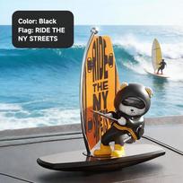1pc Car-Mounted Rocking Surfing Bear Creative Ornament for Car Center Console Car Accessories blue