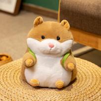 Cute cute little hamster doll plush toy squirrel doll children's company soothing doll birthday gift 17cm（0.2kg） white