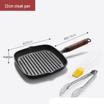 ZISIZ 22cm Cast Iron Grill Pan gray