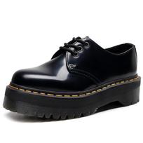 New thick-soled hole small leather shoes women's low-top, genuine leather soft leather round head casual student muffin bottom 35 black