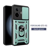 Dėklas Realme GT3, slankiojantis kameros šarvuotas telefono dėklas RealmeGT3 5G 6,74  Realmi GT 3 G T 3, galinis dangtelis su magnetiniu žiedu laikikliu, skirtas automobiliui For Realme GT3 5G black