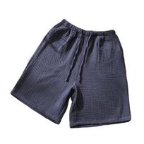 Mid-rise Elastic Waistband Drawstring Pockets Sleeping Shorts Men Summer Casual Short Pajama Shorts Homewear XL tamsiai mėlyna spalva
