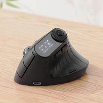 SANWA GMAERGWBT2-DP Ergonomic Multi-Mode Wireless Mouse with OLED Display