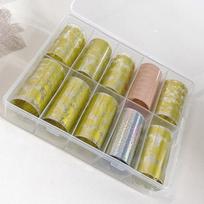 Lace Design Nail Foils Stripe Pattern Transfer Paper Fashion Nail Stickers  Nail Decoration 9 beige