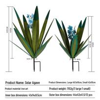 Wrought Iron Agave Plant Garden Ornament for Outdoor Decoration black