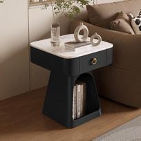 Modern Minimalist Nightstand with Drawer, Small Bedside Table for Bedroom,Stylish End Table for Living Room,Slim Storage Cabinet black