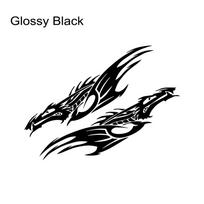 For Alfa Fiat Jeep 2PCS Car Door Side Stickers Tribal Dragon Graphics Vinyl Film Decals Auto Body Tuning Accessories gray