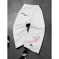 Sakura Elements Men's Spring and Autumn Casual Straight Leg Pants Comfortable Sports Pants Personalized Letter Printed Wide Leg Pants S balta