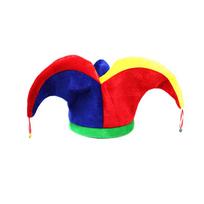 Multicolor Clown Hat 3 Points Costume Hat Unisex Style Circus Cap  Halloween Celebration Clown Hat red