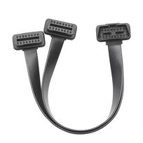 1 IN 2 Converted Cable OBD2 Flat Extension Cable With 16Pin connected 30CM black