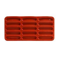 1 Pc 15 Hole Silicone Chocolate Bar Mold Long Strip Finger Biscuit Round Mousse French Dessert Cake Mold & Baking Tray brown