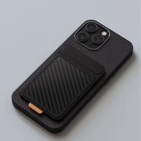 Real Carbon Fiber MagSafe Wallet 2-in-1 Magnetic Card Holder Folding Phone Stand for iPhone 12 13 14 15 16 17 Pro Max Series juoda