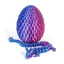 Full Articulated 3D Printed Dragon In Egg Fully Movable Dragon Crystal Dragon Craft Ornaments Gemstone Crystal… More pink
