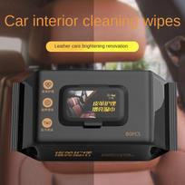 Automobilio salono valymo servetėlės Odos poliravimas Atnaujinimas Remontas Greitas dėmių šalinimas Priežiūros priemonės Odinių drabužių/batų/rankinių valymo servetėlės 80pcs【12*17CMM】 gray
