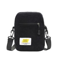 Moteriškas velvetinis užtrauktukas Messenger Bag Daugiasluoksnis mažas Crossbody Bag (Juoda) * juoda