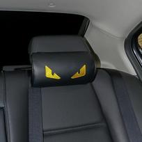Car Seat Head Neck Rest Soft Foam PU Pillow Leather Cushion Pad HeadRest and Cervical 1 PIECE black