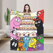 Barbapapa Barbamama Šeima Flaneneliniai pledai Šiltas užklotas miegamajam kelionėms Raštas Lovatiesė Sofos lovos uždangalas 30x40in