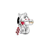 Pandora Mielas Mažas Karvutės Pakabukas Moteriškas Pakabukas 799268C01 Silver white