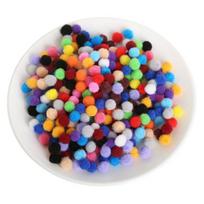 300 vnt. pomponų rankdarbiams 10 mm pūkuoti veltinio kamuoliukai vientisos spalvos pūkuoti pomponai lėlėms girliandai DIY rankdarbių dekoracijoms L black
