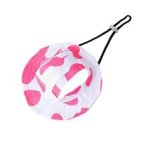 Medium Dog Hat Sun with Ear Holes, Wide Brim Protection Hat, Adjustable Cooling Pet Drawstring for Small And Dogs Outdoor Walking Hiking Breathable S pink