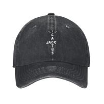 T-Travis Scott  Men Women Baseball Cap Cactus Jack  Distressed Washed Hats Cap Vintage Outdoor Running Golf Gift Snapback Cap One Size gray