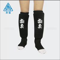 Thickened Taekwondo Shin Guard Karate Leg Protector Taekwondo Shin Protection Sanda Muay Thai Shin Guard Foot Protection XL, 180CM juoda