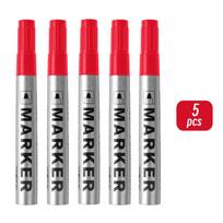 5Pcs Permanent Paint Marker Pen 2Mm Waterproof Black Pen For Tyre Oily Markers Quick Drying Signature Pen Stationery Supplies raudona