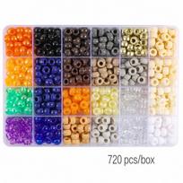 Large Hole Pony Beads 720PCS Large Hole Beads Colorful Craft Beads  DIY Crafts Blue Grey Series black