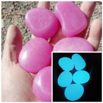 10pcs Garden Decoration Luminous Pebbles 4.5cm Big Stone Decoration Luminous Stone  Fish Tank tamsiai mėlyna spalva