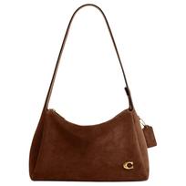 COACH Lola karvės skeltos odos peties rankinė Didelė moteriška šiltai ruda CDD06-B4WBR One Size 1 brown