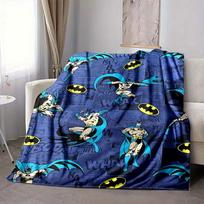 1 vnt. Batman flanelinis pledas - Lengvas, minkštas, šiltas visų sezonų pledas sofai, lovai, kelionėms, stovyklavimui L1029182 80x120cm gray